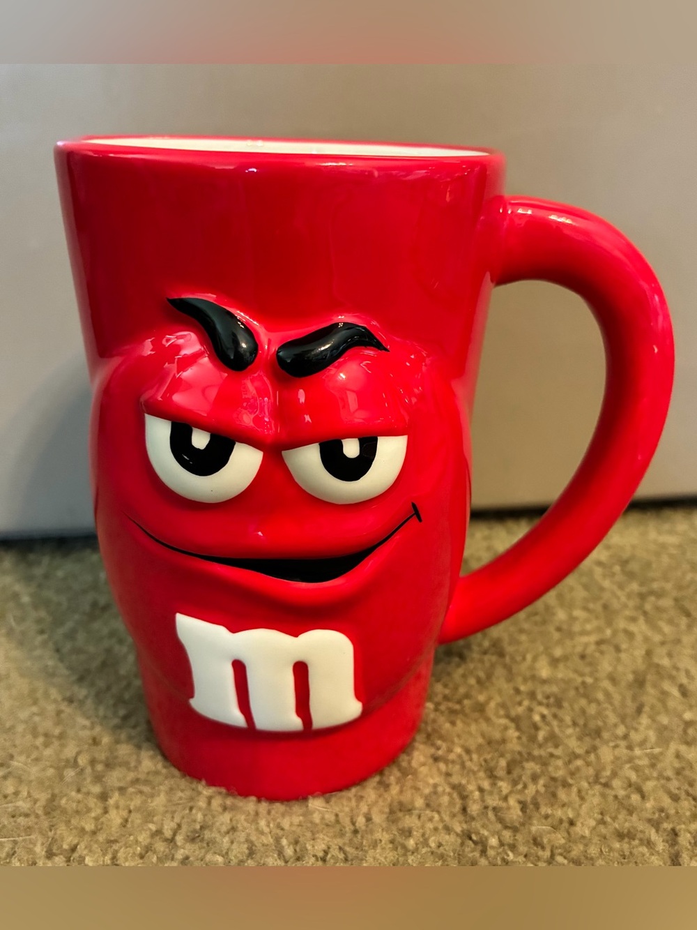 M&M'S Red Character 3D Face Ceramic Coffee Mug Teacup